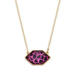 Fuchsia Animal Print Pendant Necklace